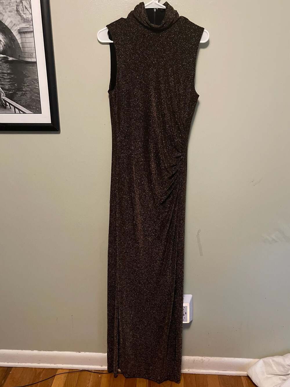 Lauren Ralph Lauren Sleeveless Mock Neck Metallic Maxi Dress - Picture 11 of 11